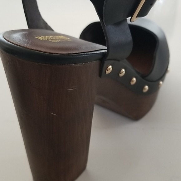 Studed Wooden Platform Shoes - Picture 6 of 7